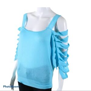 M Missoni Womens Cutout 3/4 Sleeve Scoop Neck Knit